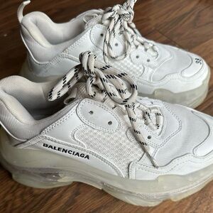 Balenciaga Cream Chunky Sneakers